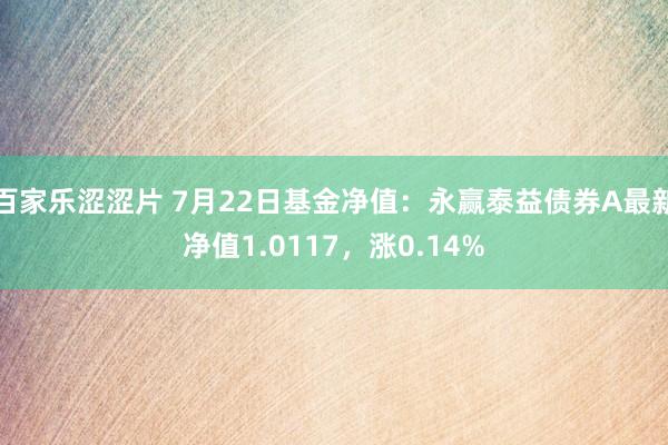 百家乐涩涩片 7月22日基金净值：永赢泰益债券A最新净值1.0117，涨0.14%