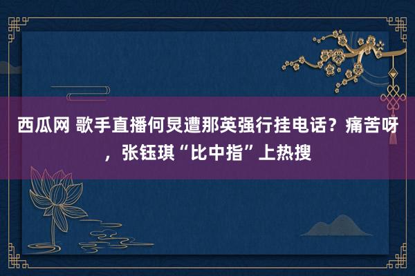 西瓜网 歌手直播何炅遭那英强行挂电话？痛苦呀，张钰琪“比中指”上热搜