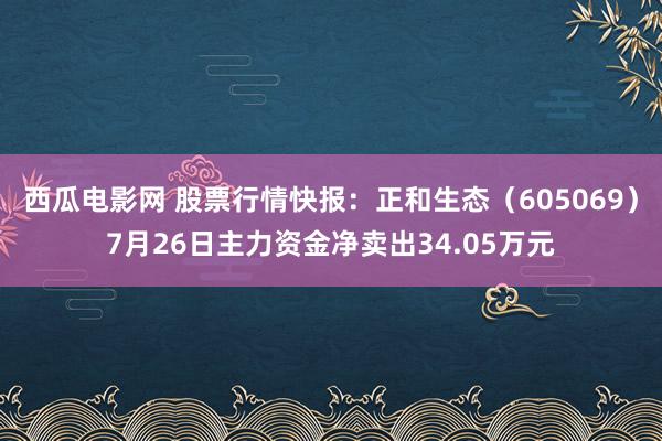 西瓜电影网 股票行情快报：正和生态（605069）7月26日主力资金净卖出34.05万元