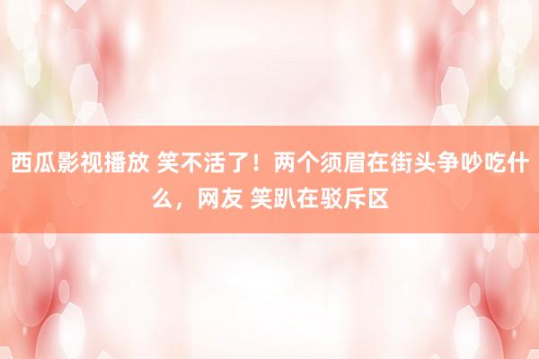 西瓜影视播放 笑不活了！两个须眉在街头争吵吃什么，网友 笑趴在驳斥区