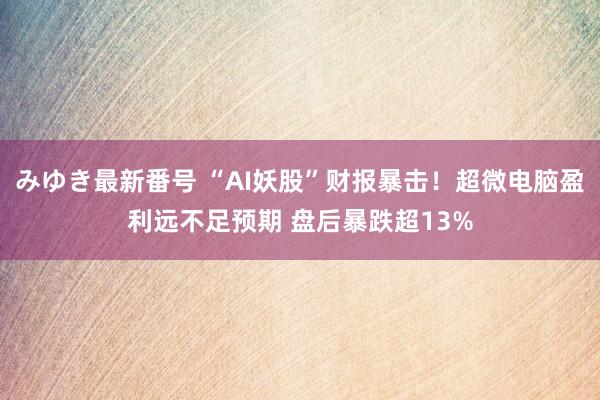 みゆき最新番号 “AI妖股”财报暴击！超微电脑盈利远不足预期 盘后暴跌超13%