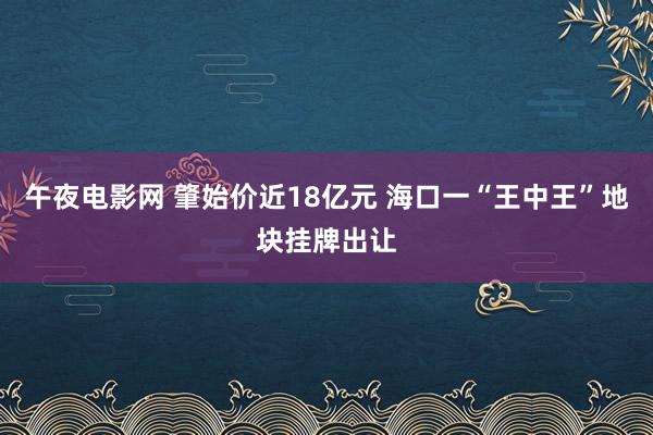 午夜电影网 肇始价近18亿元 海口一“王中王”地块挂牌出让