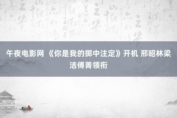 午夜电影网 《你是我的掷中注定》开机 邢昭林梁洁傅菁领衔